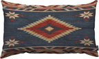 TKS MITLAN Southwest Diamond Blue Red Pillow Covers 12 x 20 Inch Indian Style by TKS+MITLAN