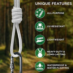 TECEUM Clothes Line & Flag Pole Rope – 1/4” & 3/8” – 90 FT | 150 FT – Strong - Image 4