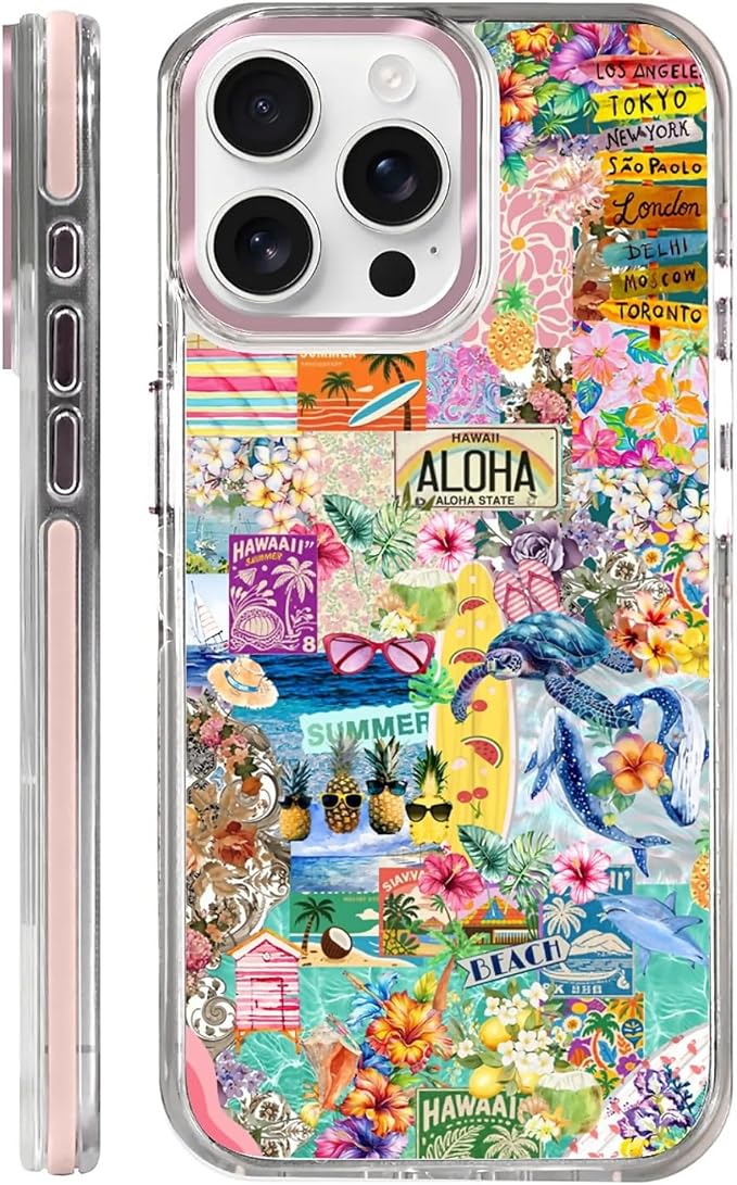 Case for iPhone 13 Pro Max, Hawaii Aloha Cover Coastal Beach Collage Phone Case by Toulas