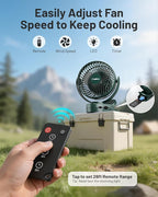 Camping Fan with Remote Control - 12000mAh Rechargeable Battery Powered Fan - Image 4