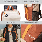 Tezos Juniper Daypack, Lightweight Hiking Backpack and Hydration Pack - Image 3