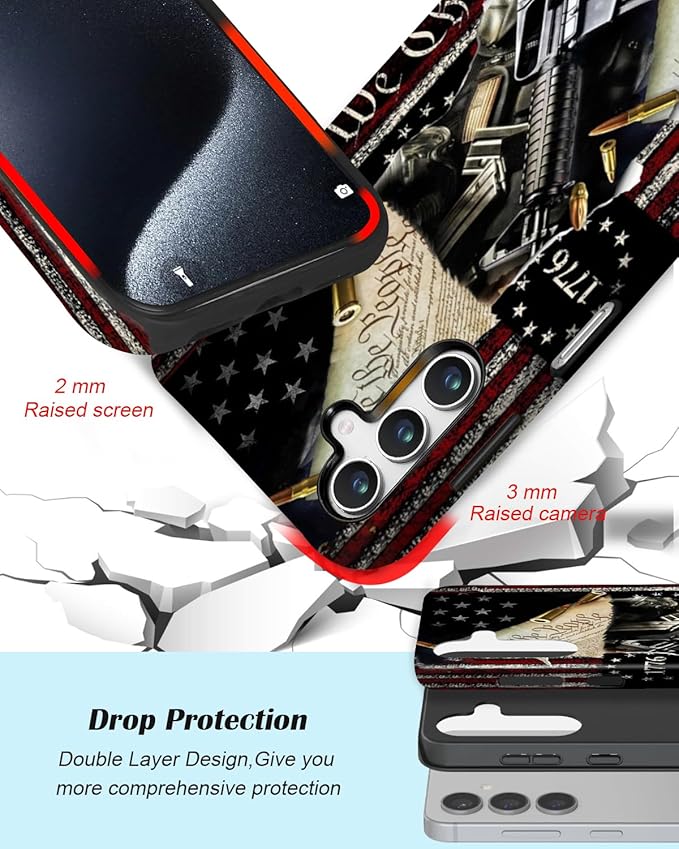 Compatible for Samsung Galaxy S25 5G Case, Dual Layer Heavy Duty 2 in 1 - Image 3