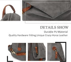KL928 PU Leather Vintage Backpack – Large Casual Daypack Outdoor Travel - Image 3