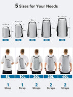 HEETA Waterproof Dry Bag for Women Men, 5L/10L/20L/30L/40L Roll Top Lightweight - Image 2
