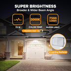 LUTEC 2 Pack 72W 7500LM LED Security Lights Motion Sensor Light Outdoor - Image 2