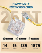 DEWENWILS 25FT Outdoor Heavy Duty Extension Cord, 14 AWG SJTW Power Cord - Image 8