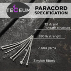 TECEUM 5/32" Paracord Rope 1000 – 1000ft / 200ft / 100ft / 50ft – Tactical - Image 2