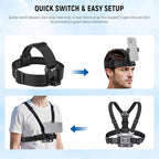 NEEWER Mobile Phone Chest Mount Head Strap Mount, Quick Release POV Vlog - Image 5