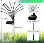 Kohlrabi Solar Garden Lights Outdoor, 10 Pack 80 LED Pink Firefly Lights - Image 2