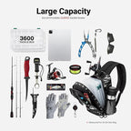 Piscifun Fishing Backpack with Rod Holder, Lightweight Sling Bag Storge Gear - Image 6
