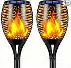 TomCare Solar Lights Outdoor 99 LED Higher & Larger Flickering Flame Solar by TomCare