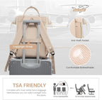LOVEVOOK Leather Backpack for Women, 15.6 inch Laptop Backpack, Professional - Image 5