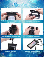 Famoby Up to 8.3" 3 Pack Black Universal Waterproof Phone Pouch, Phone - Image 7