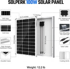SOLPERK 100 Watt Solar Panel 12 Volt, 100W Solar Panel High-Efficiency - Image 5