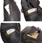 Leather Sling Bag Crossbody Backpack - Image 6