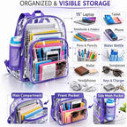 K-Cliffs Large Transparent Backpack Clear Heavy Duty School Bag Durable Student - Image 7