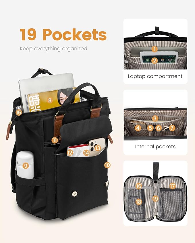 LOVEVOOK Laptop Backpack for Women Work Travel Backpack Business Commuter - Image 4