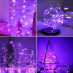 JMEXSUSS 2 Pack Solar Fairy Lights Outdoor, 33ft 100 LED Purple Christmas Lights - Image 5