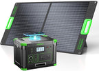 500W Solar Generator with 100W Foldable Solar Panel, Portable Power Station by GRECELLPOWERSTATION