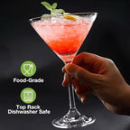 Unbreakable Martini Glasses Set of 6, 10 oz Plastic Martini Cocktail Glasses - Image 4