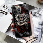 for iPhone 12 Pro Max Case, Entwined Rose Snake Pattern Graphic Design Girl Boy - Image 7