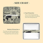 Tissue Box Cover Square, Retro Globe World Map Tissue Box Holder Waterproof - Image 3