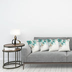 Ambesonne Turquoise Throw Pillow Cushion Case Pack of 4, Flowers Buds Leaf at - Image 3