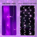 Dazzle Bright 300 LED Christmas Curtain String Lights, Halloween Fairy Lights - Image 3