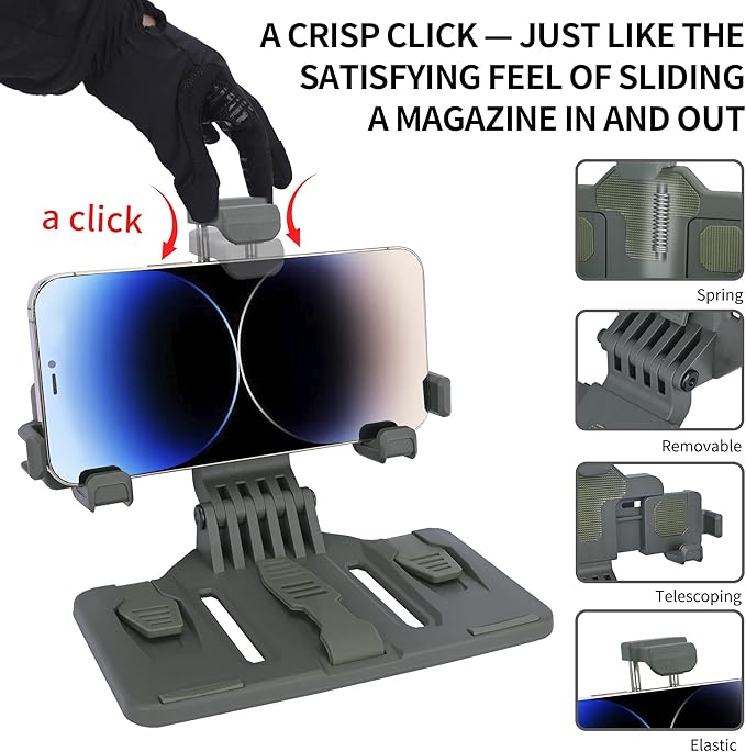 Tactical Gear Plate Carrier Vest Accessories, MOLLE Phone Chest Mount Holder - Image 6