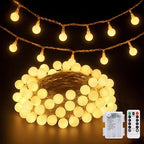 JMEXSUSS Globe Battery Operated Christmas Lights Indoor, 100 LED Battery by JMEXSUSS