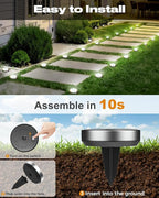btfarm 16 Pack Solar Lights Outdoor, 8 LED Solar Ground Lights IP65 Waterproof - Image 4