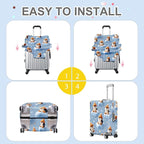 ANNA QUEEN Winter Penguin Luggage Cover, Cute Penguin on Ice Pattern Suitcase - Image 6
