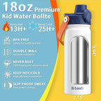 baab 18oz Kids Water Bottle, Insulated Kids Water Bottle - Image 2