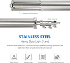 NEEWER 79"/2m Stainless Steel Light Stand, Spring Cushioned Heavy Duty - Image 7