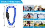 10 Pack Aluminum D Ring Key Rings Hiking Clips Locking Carabiner - Image 2