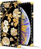Compatible with iPhone XR Case, Blooming Rose Golden Flower Luxury Golden - Image 2