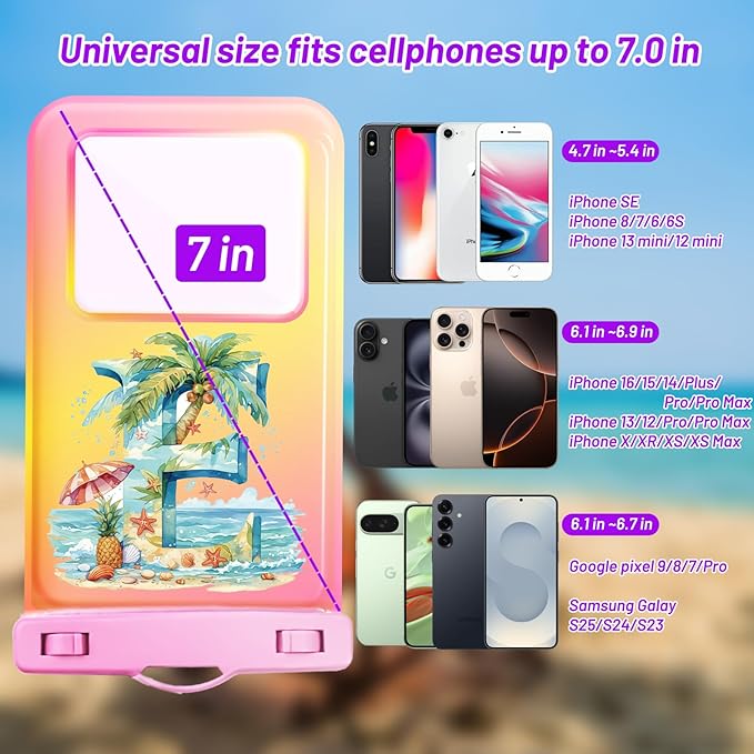Personalized Initial Waterproof Phone Pouch Case - Image 2