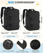 coofay Large Black Travel Backpack - Image 4