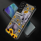for Samsung Galaxy S21 Case, Cute Little Elephant Sunflower White Line Art - Image 2