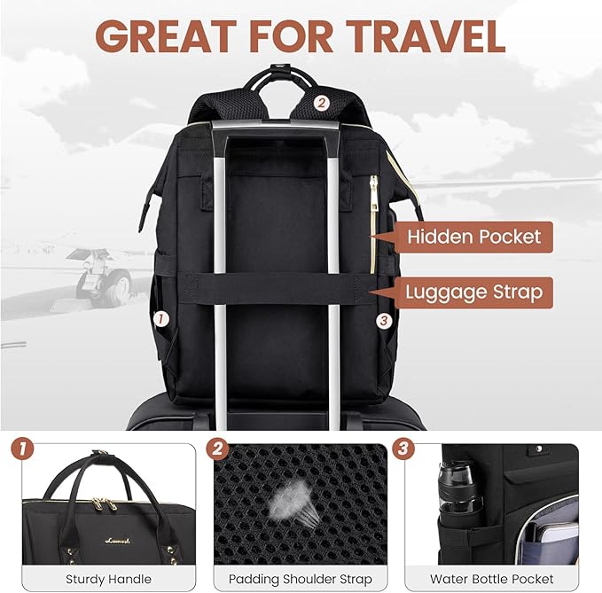 LOVEVOOK Laptop Backpack for Women, 17 Inch Professional Womens Travel Backpack - Image 5