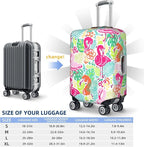 Bright Flamingo Tropical Leaf Elastic Luggage Cover, Suitcase Protector - Image 6