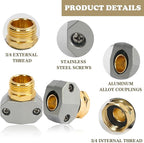Hourleey Garden Hose Repair Kit, 4 Sets Aluminum Alloy Garden Hose End Mender - Image 2