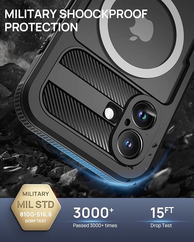 Lanhiem Magnetic for iPhone 16 Waterproof Case, Built-in Privacy Screen - Image 5