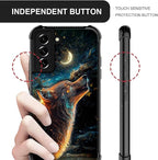 for Samsung Galaxy S22 Case, Star Cave Hungry Wolf Pattern Graphic Design Girl - Image 4