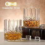 Hlukana Unbreakable Plastic Whiskey Glasses Set of 6, 14 Oz Old Fashioned - Image 2