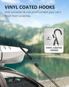 Kayak Straps Tie Downs 8 Pack Set, Roof Rack Straps Adjustable Ratchet Tie Down - Image 5