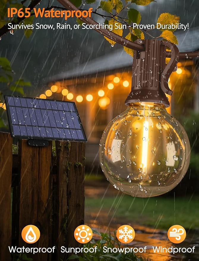 Larkvue 25FT Solar String Lights Outdoor - Image 2