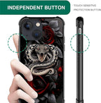 for iPhone 14 Case, Entwined Rose Snake Pattern Graphic Design Girl Boy Soft - Image 4