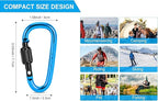 10 Pack Aluminum D Ring Key Rings Hiking Clips Locking Carabiner - Image 2