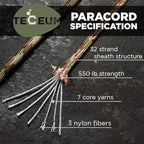 TECEUM 5/32" Paracord Rope 1000 – 1000ft / 200ft / 100ft / 50ft – Tactical - Image 2